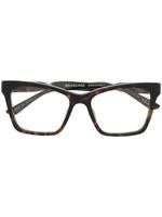 Balenciaga Eyewear lunettes de vue à logo imprimé - Marron