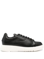 Emporio Armani baskets Tumbled en cuir - Noir - thumbnail