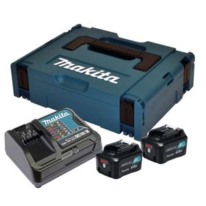 Makita Accessoires Power source kit: DC10SB lader + 2x BL1041B 12v Max (10,8V) Li-Ion schuifaccu - 4,0Ah - 197641-2