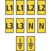 HellermannTyton WIC2-L1,L2,L3,N,Earth-PA66-YE (1000) Markeerclip Opdruk Erde 561-02303