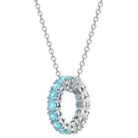 Swarovski 5643754 Ketting Exalta zilverkleurig-aquamarijnblauw 42-47 cm