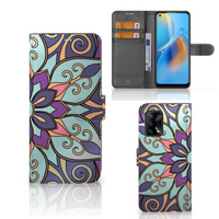 OPPO A74 4G Hoesje Purple Flower