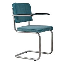 Ridge Rib eetkamerstoel Zuiver armleuning - blauw