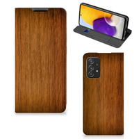 Samsung Galaxy A72 (5G/4G) Book Wallet Case Donker Hout - thumbnail