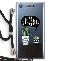 Hey you cactus: Sony Xperia XZ1 Transparant Hoesje met koord