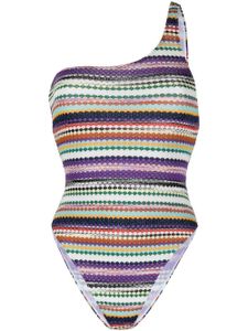 Missoni maillot de bain en maille fine à motif imprimé - Violet