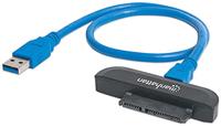 Manhattan 130424 USB 3.0 naar SATA adapter voor het aansluiten van 2,5 SATA harde schijven op USB 3.0-poorten