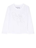 Philipp Plein Junior t-shirt à ornements strassés - Blanc