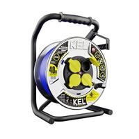 Kabelhaspel verlengkabel 4x2P+PE Schuko IP44 16A 3x2,5 40m BLUE