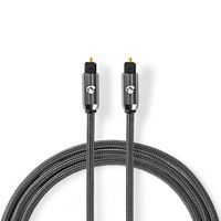 Digitale Audiokabel | TosLink Male - TosLink Male | Gun Metal Grey | Gevlochten Kabel