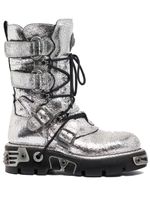 Rabanne x New Rock bottes à effet métallisé - Argent