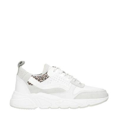 Manfield suède dad sneakers wit