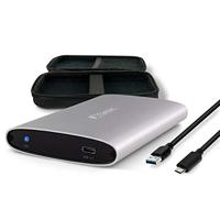 FANTEC ALU-25U31 externe harde schijfbehuizing (voor de installatie van een 6,35 cm (2,5 inch) SATA harde schijf of SSD, USB 3.1 en UASP, gegevensoverdracht tot 10 Gbit/s, passieve koeling, aluminium