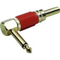 TRU COMPONENTS 1582695 Jackplug 6,35 mm Stekker, haaks Aantal polen: 2 Mono Goud, Rood 1 stuk(s)