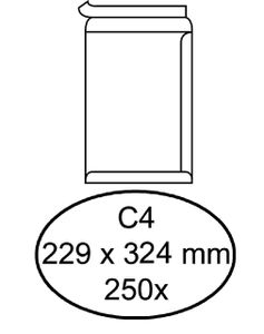 Envelop Hermes akte C4 229x324mm zelfklevend wit 250stuks