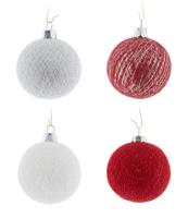 Cotton Ball Lights kerstballen rood - Merry Silver
