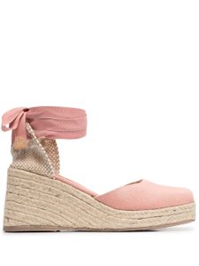 Castañer espadrilles compensées Carina à nouer - Rose