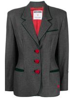 Moschino Pre-Owned blazer en laine à boutons cœur (années 2000) - Gris - thumbnail