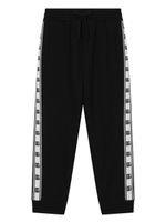 Dolce & Gabbana Kids pantalon de jogging en coton à bande logo - Noir