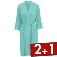 Damella Viscose Plain Lace Robe - thumbnail