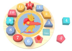 Tooky toy The Pooh Educatieve Houten Klokpuzzel 15-delig