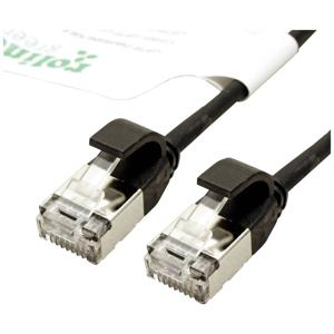 ROLINE GREEN F/UTP DataCenter Patchkabel Cat.6A (Class EA), LSOH, extra dun, zwart, 0,5 m