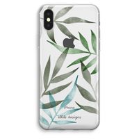 Tropical watercolor leaves: iPhone XS Max Transparant Hoesje - thumbnail