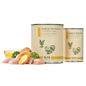 alsa-nature Senior Kip & Kalkoen met aardappel en peterselie,  400 g, Aantal: 6 x 400 g