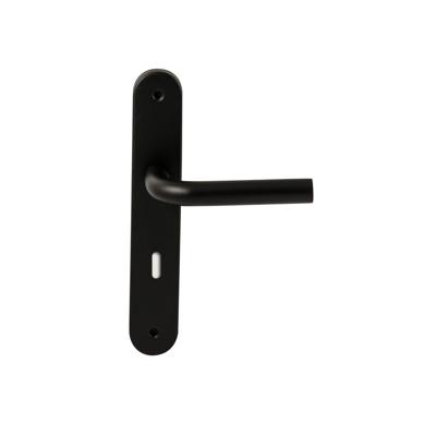 Hardbrass Deurkruk Oslo op ovaal langschild sleutelgat 72mm - zwart Hardbrass Deurkruk Oslo op ovaal langschild sleutelgat 72mm - zwart