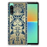 Sony Xperia 10 V TPU Case Beige Flowers - thumbnail