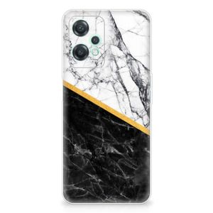 OnePlus Nord CE 2 Lite TPU Siliconen Hoesje Marmer Wit Zwart - Origineel Cadeau Man