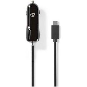 Auto-oplader | 3,0 A | Vaste kabel | USB-C | Zwart