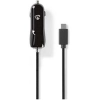 Auto-oplader | 3,0 A | Vaste kabel | USB-C | Zwart