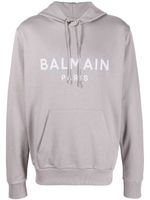 Balmain hoodie à logo imprimé - Gris