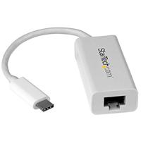 StarTech.com USB-C naar Gigabit Ethernet Adapter, Wit, Thunderbolt 3 / 4 Compatibel, Windows & Mac, USB Type C naar RJ45 LAN Netwerkadapter (US1GC30W)