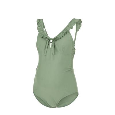 MAMALICIOUS zwangerschapsbadpak Daria met ruches groen