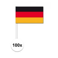 100x Duitsland decoratie papieren zwaaivlaggetjes   -