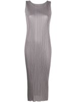 Pleats Please Issey Miyake robe mi-longue Monthly Colors à design plissé - Gris