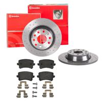 Remmenset, remschijf BREMBO, Remschijftype: Geperforeerd, Inbouwplaats: Achteras: , u.a. für VW, Seat, Audi