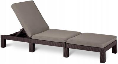 Viking Choice  Ligstoel met kussens - 195x65x22 cm - Bruin - Terrasstoel