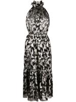 Saint Laurent Pre-Owned Gelaagde midi-jurk - Zwart