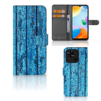 Xiaomi Redmi 10C Book Style Case Wood Blue