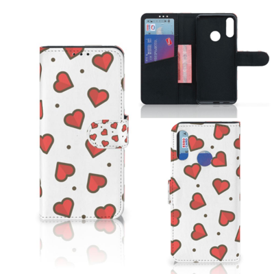 Motorola Moto E6 Plus Telefoon Hoesje Hearts Motorola Moto E6 Plus Telefoon Hoesje Hearts