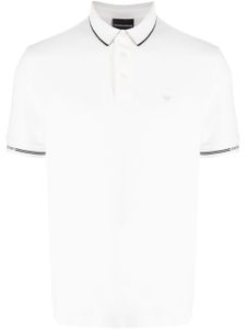 Emporio Armani polo en coton à logo brodé - Blanc