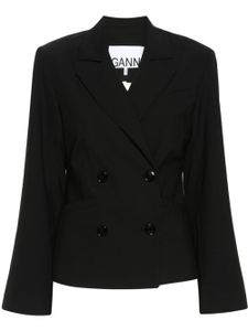 GANNI blazer à boutonnière croisée - Noir