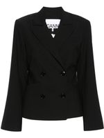 GANNI blazer à boutonnière croisée - Noir