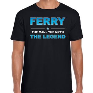 Naam cadeau t-shirt Ferry - the legend zwart voor heren