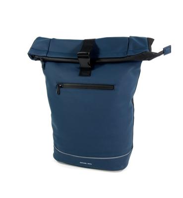 Roltop rugzak Leek 17 inch mat rubber PU navy