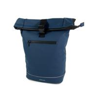 Roltop rugzak Leek 17 inch mat rubber PU navy