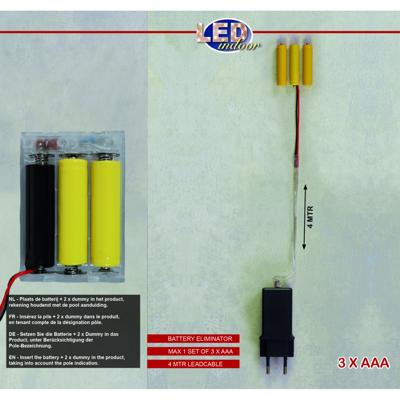 Batterijvervangende trafo: voor 3x AAA